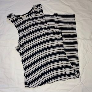 Navy Blue Striped Bodycon Dress